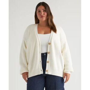 Quince White Oversized Cardigan Sweater